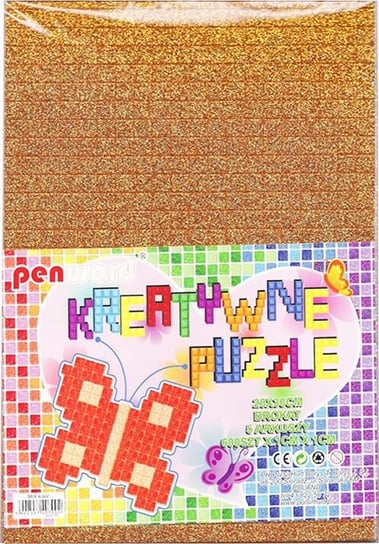 Puzzle Kreatywne Brokat Mettalic Mix Kolor 20X30Cm 5 Arkuszy Penword 5902557407002 Inna marka
