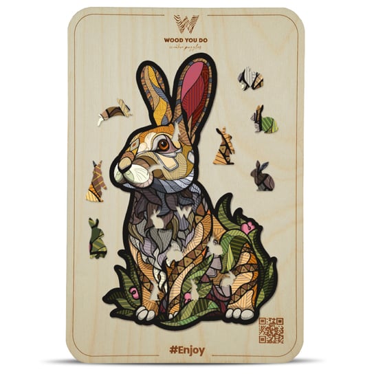 Puzzle Królik | Easter Bunny | 100 elementów | A5 Wood You Do