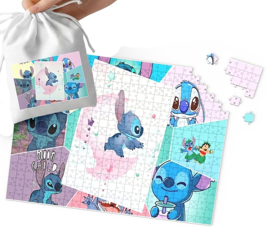 PUZZLE - LILO I STICH WZORY Z BAJEK I GIER DLA DZIECI 24el + WORECZEK WORLD CASE