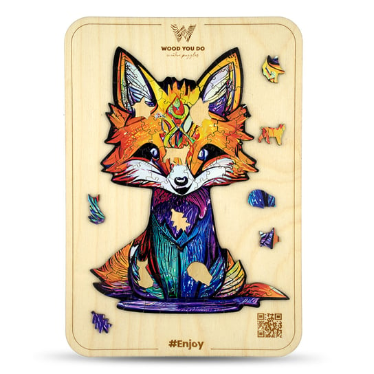 Puzzle Lisek Cute Little Fox 100 Elementów A5 Wood You Do
