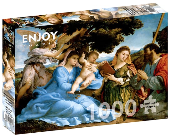 Puzzle, Madonna z Dzieciątkiem ze św. Katarzyną i św. Jakubem, Lorenzo Lotto, 1000 el. Enjoy