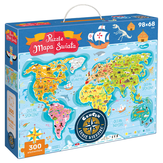 Puzzle. Mapa świata. 300 elementów. CzuCzu Opracowanie zbiorowe