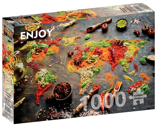 Puzzle, Mapa świata z przypraw, 1000 el. Enjoy
