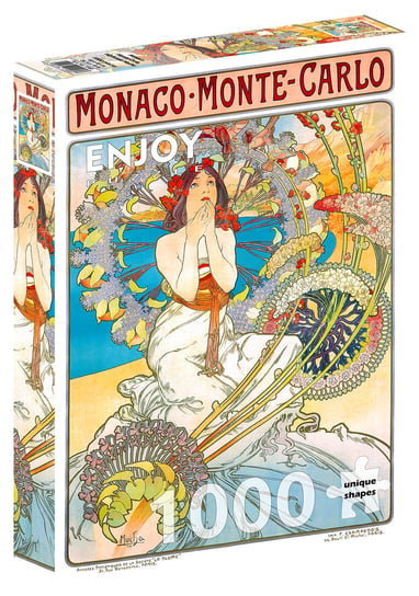 Puzzle, Monaco, Monte Carlo, Alfons Mucha, 1000 el. Enjoy