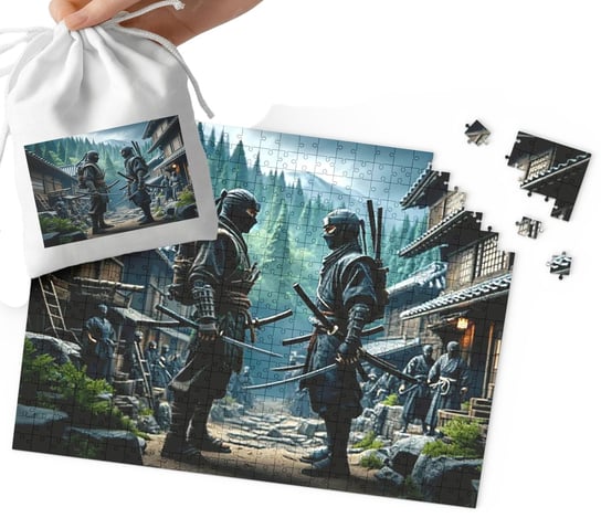 Puzzle - Ninja Wzory Z Bajek I Gier Prezent Dla Dzieci 96El + Woreczek WORLD CASE