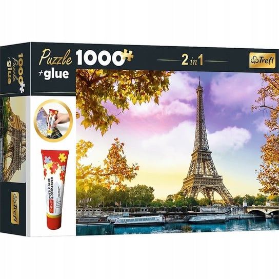 Puzzle PARYZ FRANCJA + KLEJ 10649, 1000 el. Trefl