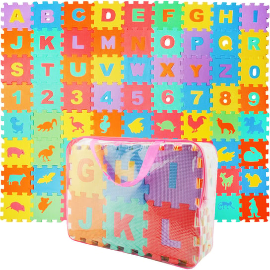 Puzzle Piankowe Literki Cyfry Mata dla Dzieci 72el KRUZZEL Kruzzel