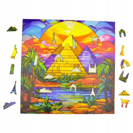 Puzzle Piramidy w Gizie Mruu&Pruu 25 x 25 cm 150 el. Układanka drewniana Mruu&Pruu