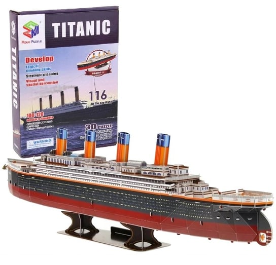 Puzzle przestrzenne 3D Titanic Duży Model statek 81cm Pegaz