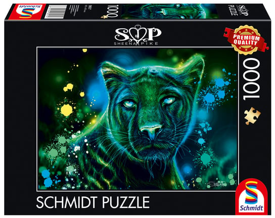 Puzzle, SHEENA PIKE Zielono-niebieska pantera, 1000 el. Schmidt