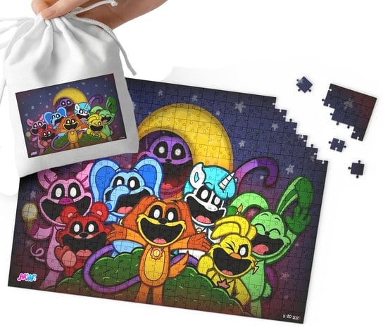 PUZZLE - SMILING CRITTERS WZORY Z BAJEK PREZENT 24el + WORECZEK WORLD CASE