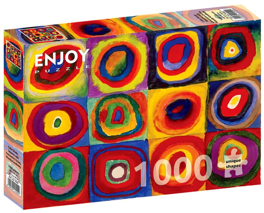 Puzzle, Studium koloru: Kwadraty z koncentrycznymi okręgami, Wassily Kandinsky, 1000 el. Enjoy