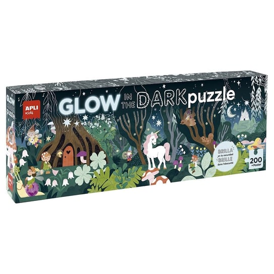 Puzzle świecące w ciemności 200 el. Apli Kids Magiczny las 6+ APLI Kids