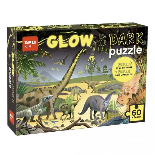 Puzzle świecące w ciemności Apli Kids - Dinozaury, 60 el. APLI Kids