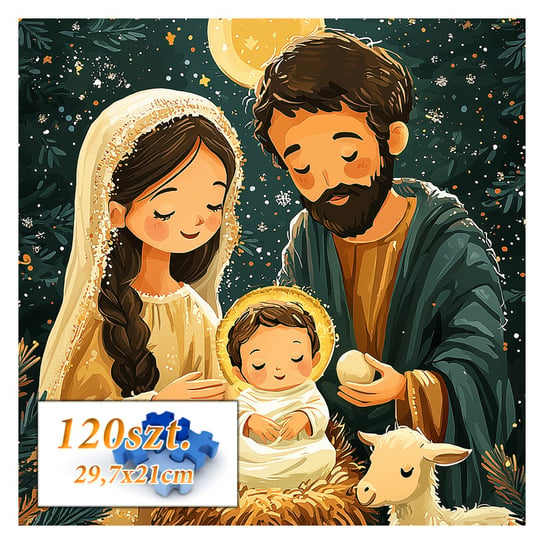 Puzzle Święta Rodzina 120 elem. ~20x30cm Boże Narodzenie Jezus Maryja nr 5 Puzzla