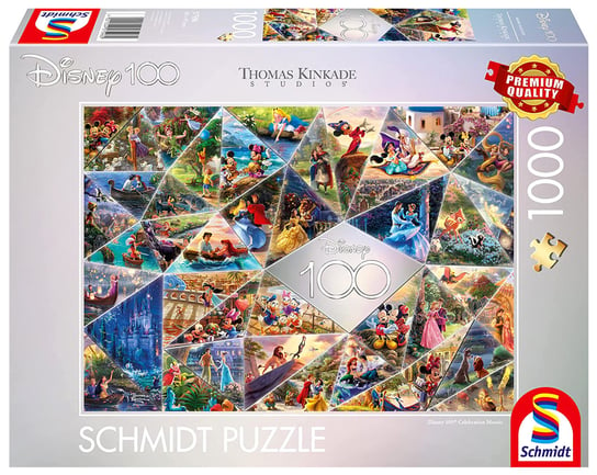 Puzzle, THOMAS KINKADE 100 lat Disneya - Jubileuszowa mozaika (Disney), 1000 el. Schmidt