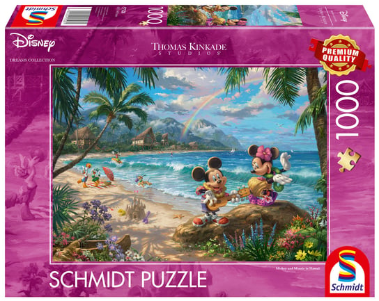 Puzzle, THOMAS KINKADE Myszka Miki & Minnie na Hawajach (Disney), 1000 el. Schmidt