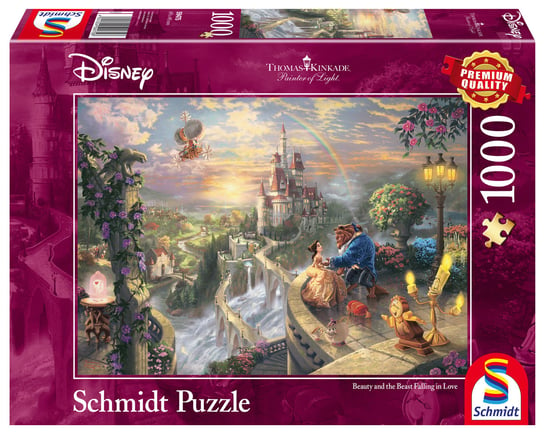 Puzzle, THOMAS KINKADE Piękna i Bestia - Miłość (Disney), 1000 el. Schmidt