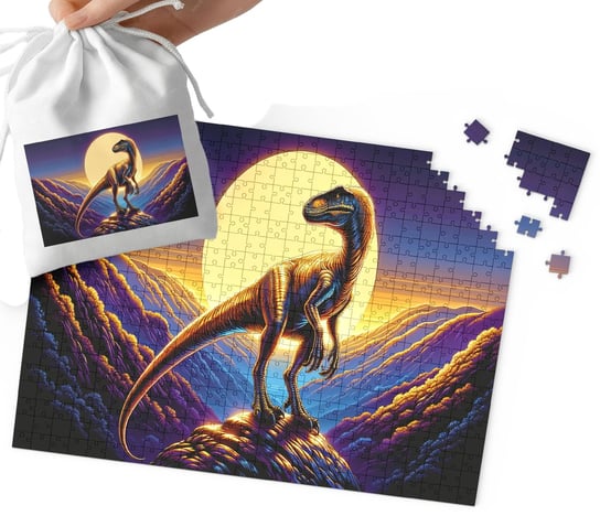 Puzzle Tradycyjne - Dino Dinozaury Wzory Prezent Na Święta 252El + Woreczek WORLD CASE