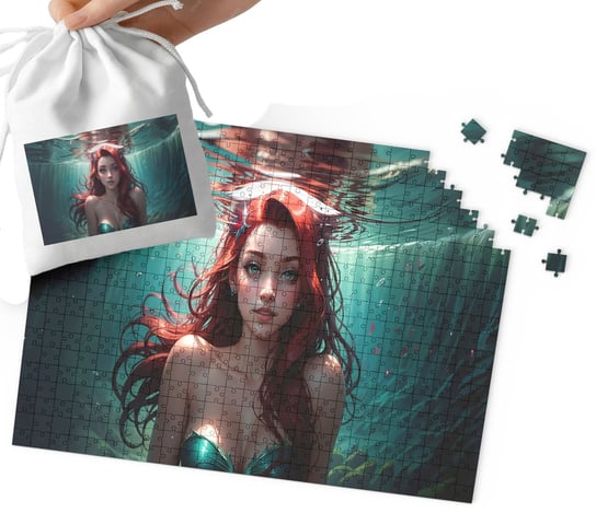 Puzzle Tradycyjne - Syrenka Syrena Super Wzory Prezent 70El + Woreczek WORLD CASE