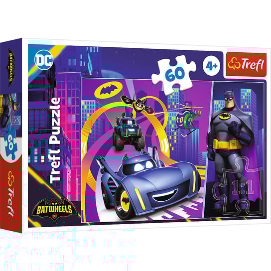 Puzzle, Trefl, Batman i jego pojazdy, 60 el. Trefl