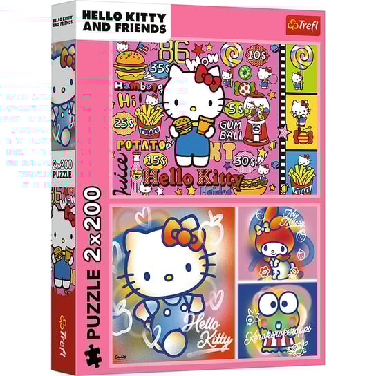 Puzzle, Trefl, Hello Kitty i przyjaciele, 2x200 el. Trefl