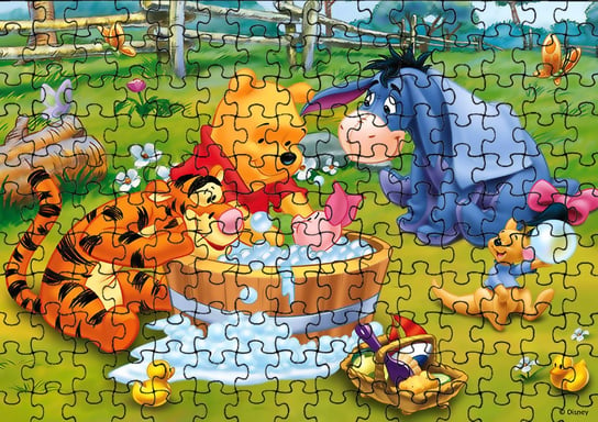 Puzzle Układanka 110 el : Kubuś Puchatek + Woreczek Z Nadrukiem bez marki