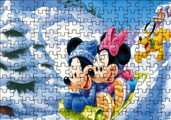 Puzzle Układanka 110 el : Myszka Miki + Woreczek Z Nadrukiem bez marki