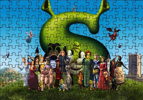 Puzzle Układanka 110 el : Shrek Mix Wzorów + Woreczek Z Nadrukiem bez marki