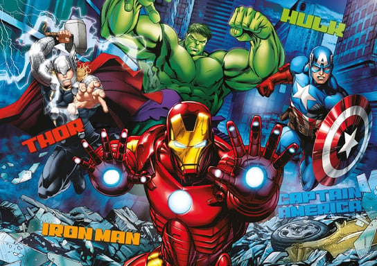 Puzzle Układanka 120 el : Avengers Marv el + Woreczek Z Nadrukiem bez marki