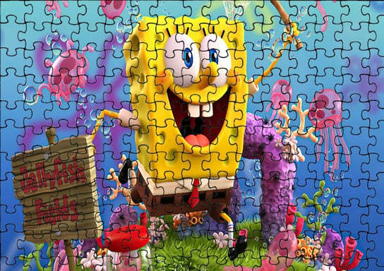 Puzzle Układanka 120 el : Gąbka Dla Dzieci Różne + Woreczek Z Nadrukiem bez marki