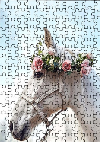 Puzzle Układanka 120 el : Konie Zwierząta + Woreczek Z Nadrukiem bez marki