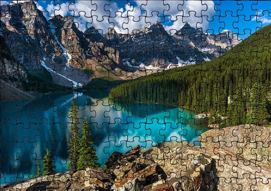 Puzzle Układanka 120 el : Krajobraz Góry + Woreczek Z Nadrukiem bez marki