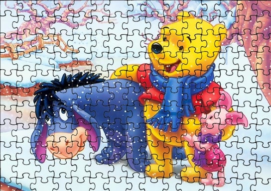 Puzzle Układanka 120 el : Kubuś Puchatek + Woreczek Z Nadrukiem bez marki