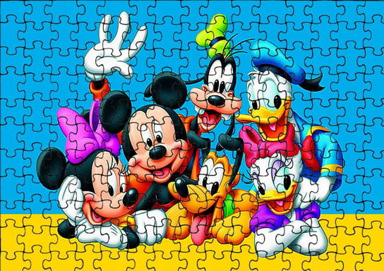 Puzzle Układanka 120 el : Myszka Miki + Woreczek Z Nadrukiem bez marki