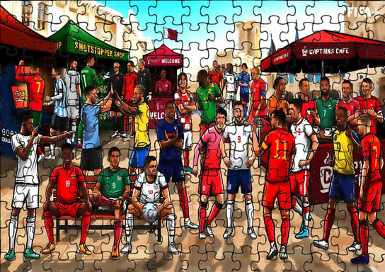 Puzzle Układanka 120 el : Quatar Fifa World + Woreczek Z Nadrukiem bez marki