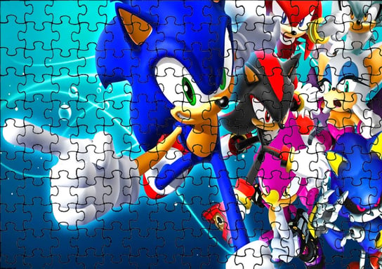 Puzzle Układanka 120 el : Sonic + Woreczek Z Nadrukiem bez marki