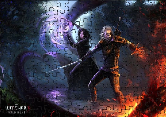 Puzzle Układanka 120 el : Wiedżmin Witcher + Woreczek Z Nadrukiem bez marki