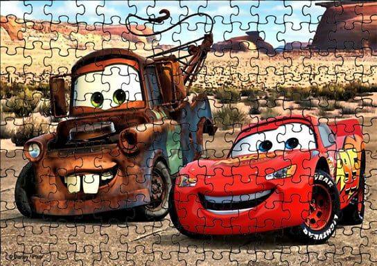 Puzzle Układanka 192 el : Czerwone Auto Auta + Woreczek Z Nadrukiem bez marki