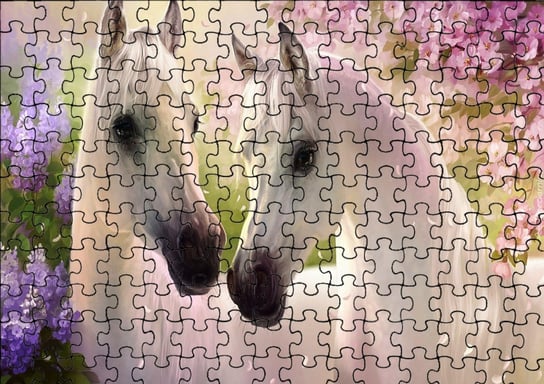 Puzzle Układanka 192 el : Konie Zwierząta + Woreczek Z Nadrukiem bez marki