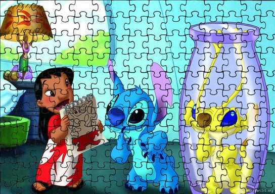 Puzzle Układanka 192 el : Lilo &Stitch + Woreczek Z Nadrukiem bez marki