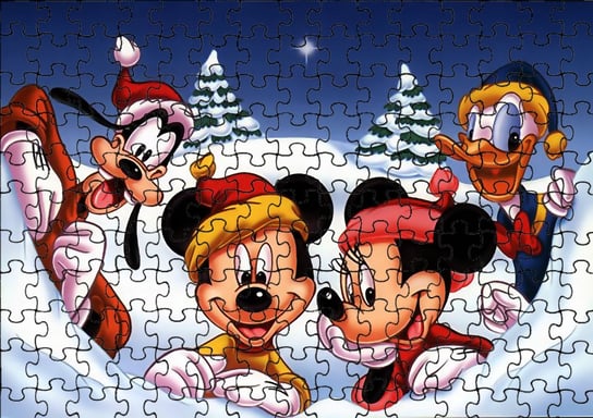 Puzzle Układanka 192 el : Myszka Miki + Woreczek Z Nadrukiem bez marki