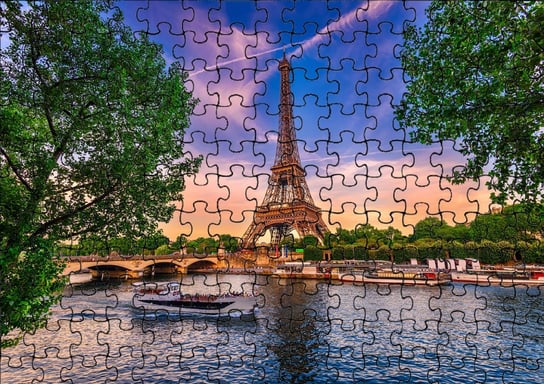 Puzzle Układanka 24 el : Krajobraz Paryż + Woreczek Z Nadrukiem bez marki