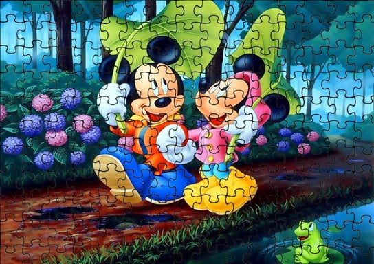 Puzzle Układanka 24 el : Myszka Miki + Woreczek Z Nadrukiem bez marki