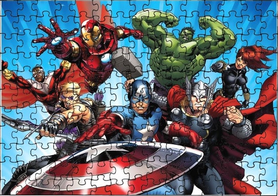 Puzzle Układanka 252 el : Avengers Marv el + Woreczek Z Nadrukiem bez marki