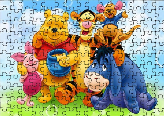 Puzzle Układanka 252 el : Kubuś Puchatek + Woreczek Z Nadrukiem bez marki