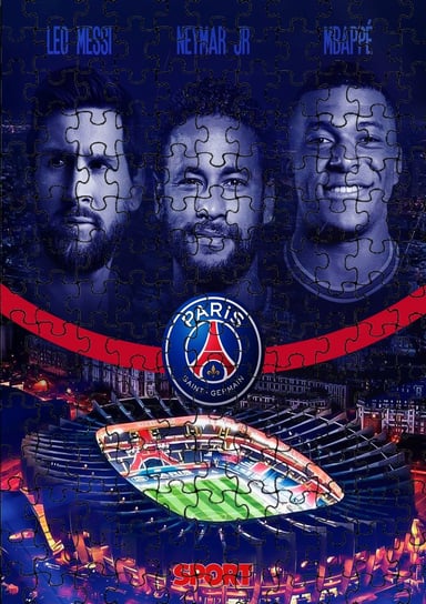 Puzzle Układanka 252 el : Psg Messi Neymar Mbape + Pud bez marki