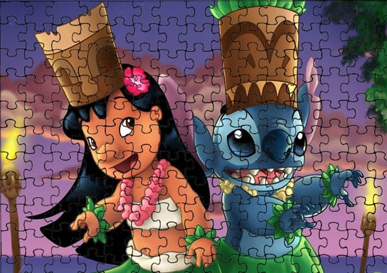 Puzzle Układanka 35 el : Lilo &Stitch + Woreczek Z Nadrukiem bez marki