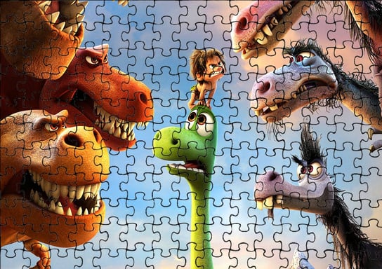 Puzzle Układanka 70 el : Dobry Dinozaur + Woreczek Z Nadrukiem bez marki