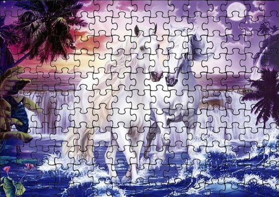 Puzzle Układanka 70 el : Konie Zwierząta + Woreczek Z Nadrukiem bez marki